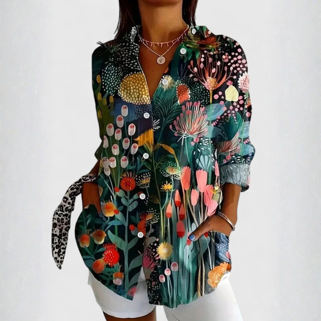 Women's Multicolor Floral Button-Down Shirt
