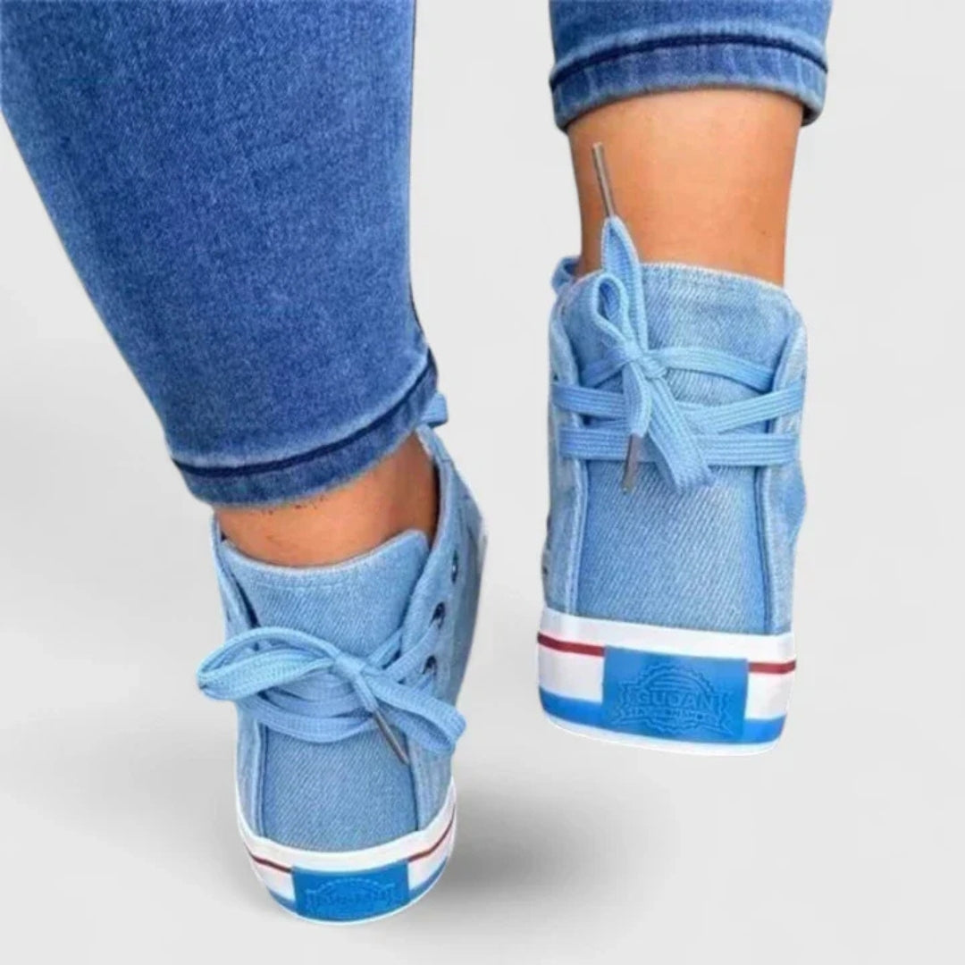 Women's High-Top Denim Canvas Sneakers