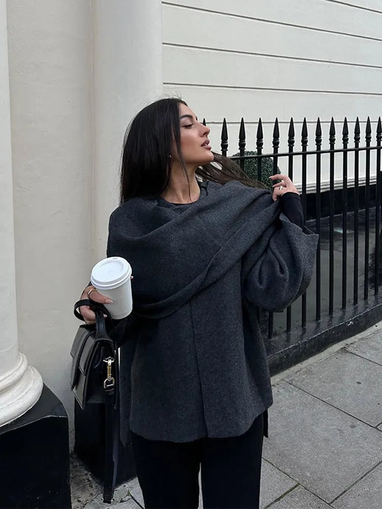 Women's Draped Cape-Style Coat