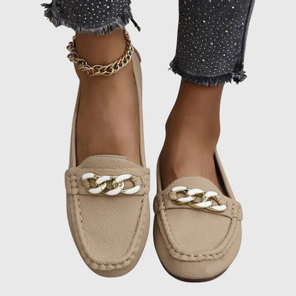 Women's Chain-Embellished Slip-On Loafers