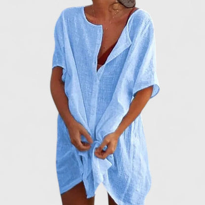 Women's Button-Front Loose Beach Cover-Up Shorts