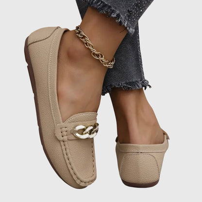 Women's Chain-Embellished Slip-On Loafers