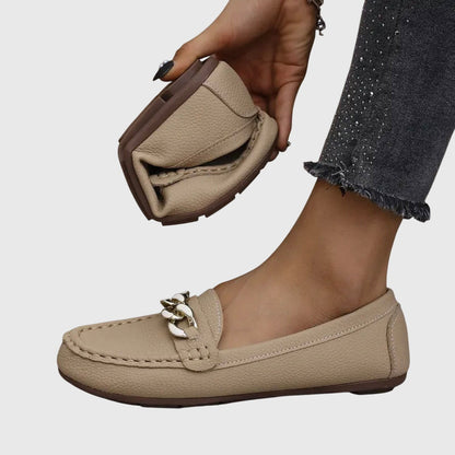 Women's Chain-Embellished Slip-On Loafers