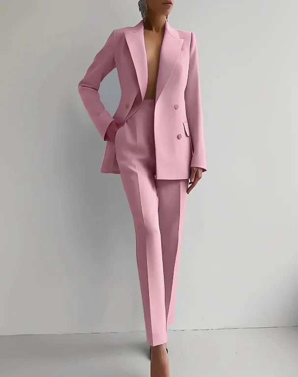 Women's Tailored Two-Piece Blazer and Trouser Suit Set