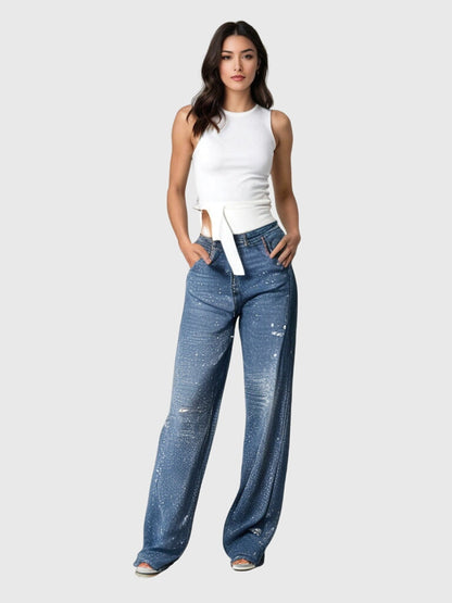 Women's Rhinestone Embellished Denim Jeans