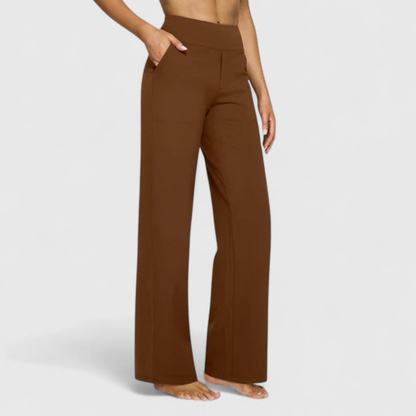 Women's High-Waisted Wide-Cut Casual Trousers