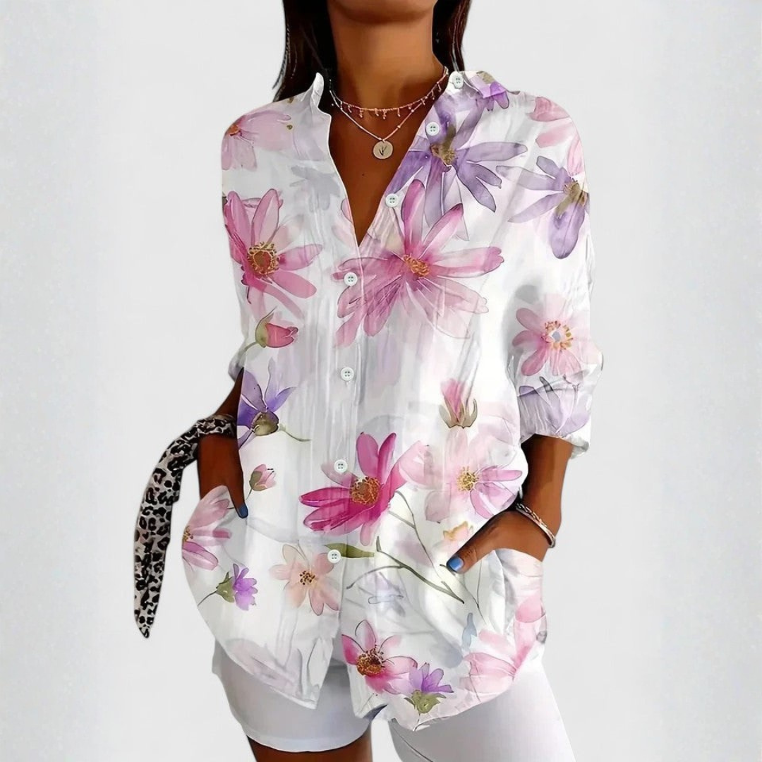 Women's Multicolor Floral Button-Down Shirt