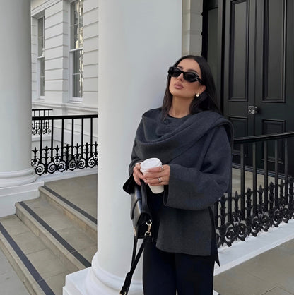 Women's Draped Cape-Style Coat