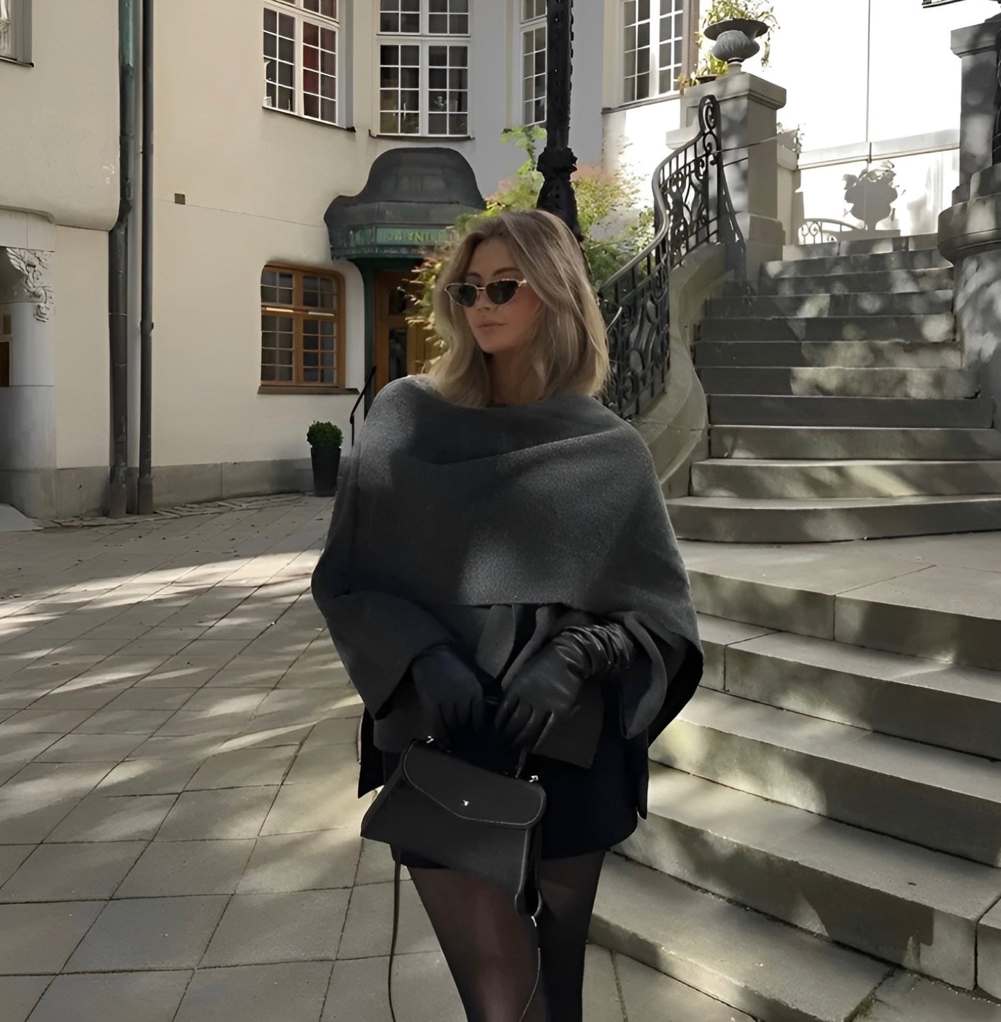 Women's Draped Cape-Style Coat