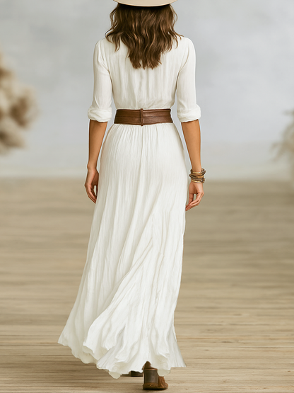 Women's Refined Solid Maxi Dress
