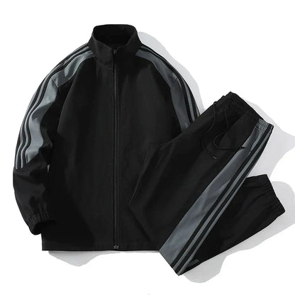 Men's Tracksuit Set with Zip-Up Jacket and Joggers
