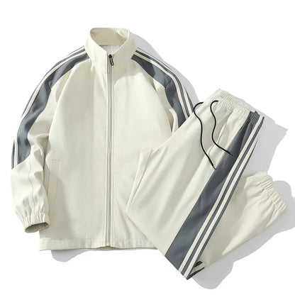 Men's Tracksuit Set with Zip-Up Jacket and Joggers