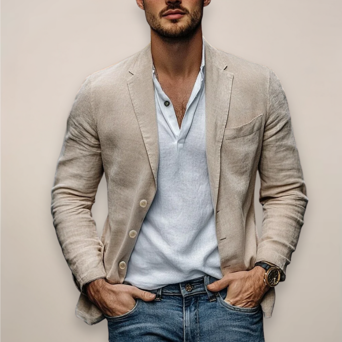 Men's Modern Summer Casual Suit Jacket Blazer
