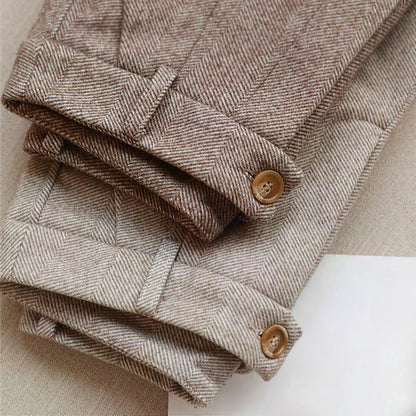 Men's Classic Pleated High-Rise Trousers