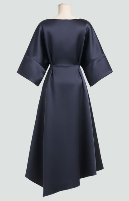 Women's Brooch-Accented Draped Sophisticated Maxi Dress