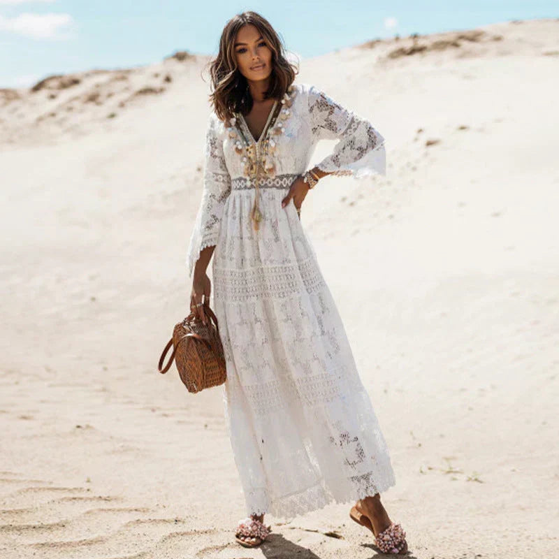 Women's Long-Sleeve Bohemian Summer Maxi Dress