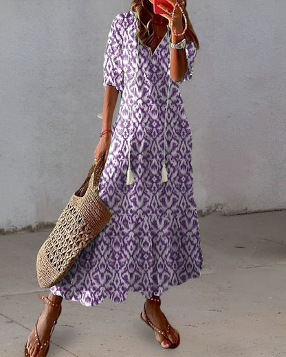 Women's Bohemian Pattern Wrap Dress