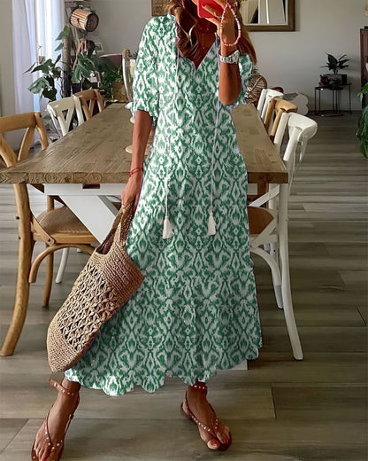 Women's Bohemian Pattern Wrap Dress