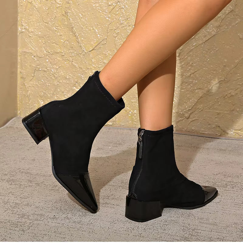Women's Chunky Block-Heel Winter Ankle Boots