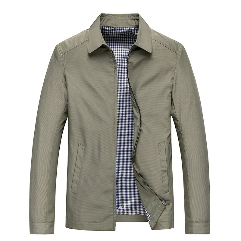 Men's Minimalist Zip-Front Casual Jacket