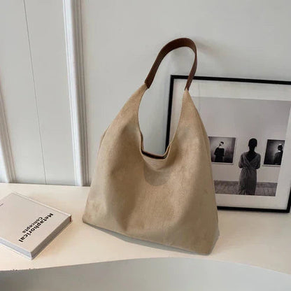 Suede Slouchy Hobo Shoulder Bag for Women