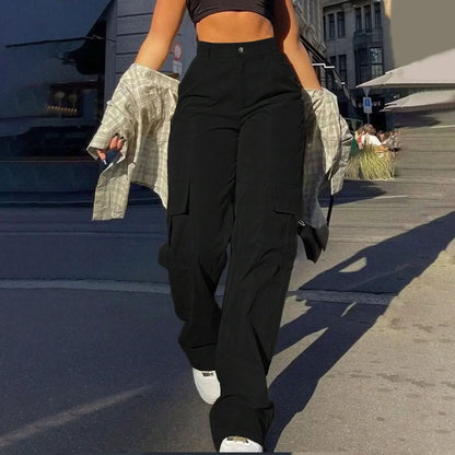 Women's High-Rise Streetwear Cargo Trousers