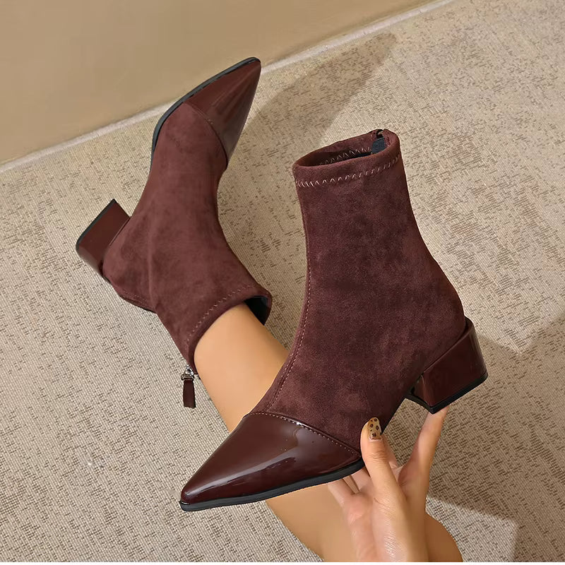 Women's Chunky Block-Heel Winter Ankle Boots