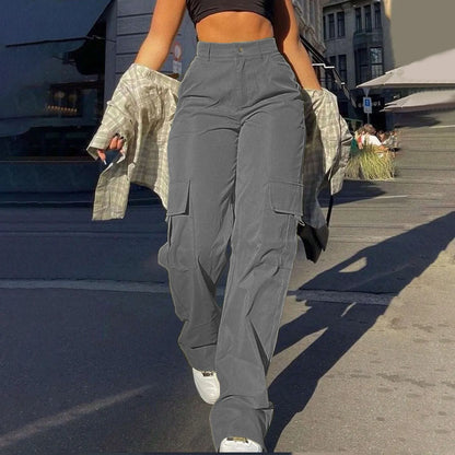 Women's High-Rise Streetwear Cargo Trousers