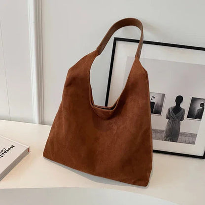 Suede Slouchy Hobo Shoulder Bag for Women