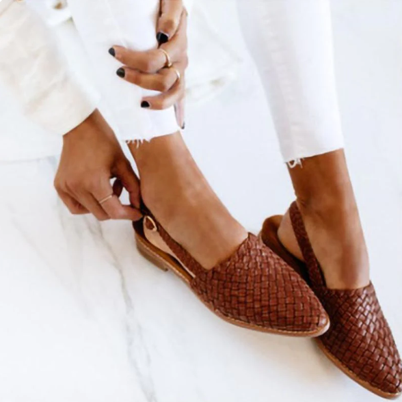 Women's Braided Slingback Ballerina Flats for Spring