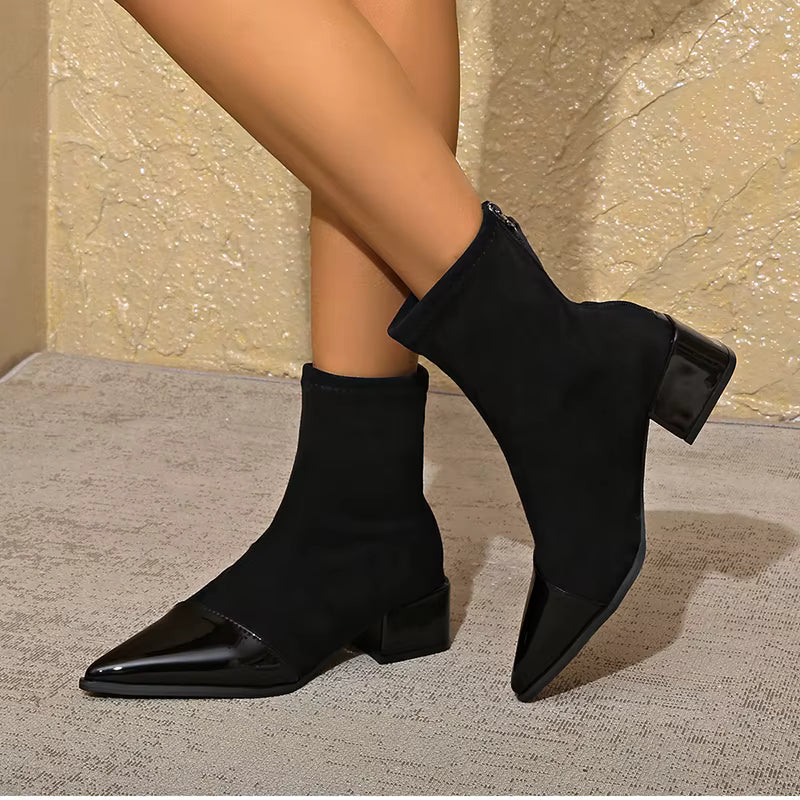 Women's Chunky Block-Heel Winter Ankle Boots