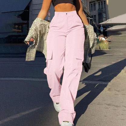 Women's High-Rise Streetwear Cargo Trousers