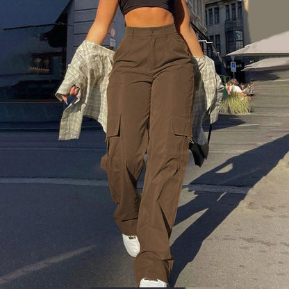 Women's High-Rise Streetwear Cargo Trousers