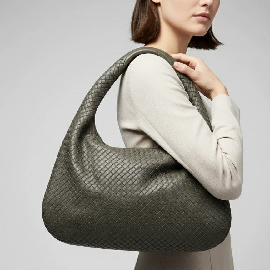 Braided Leather Handbag for Women