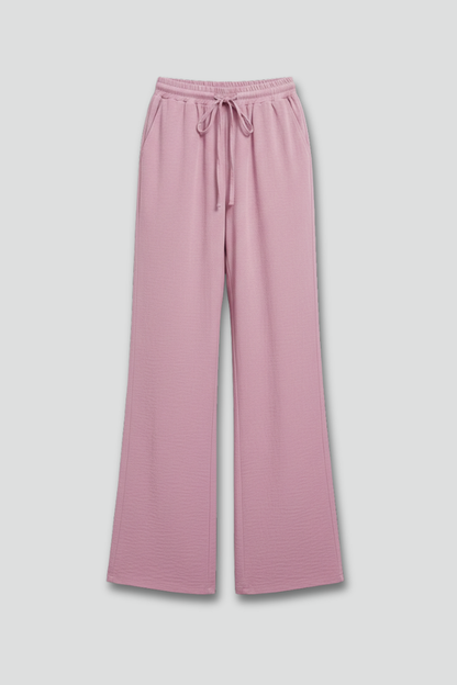 Women's Elastic Waist Palazzo Trousers with Side Pockets