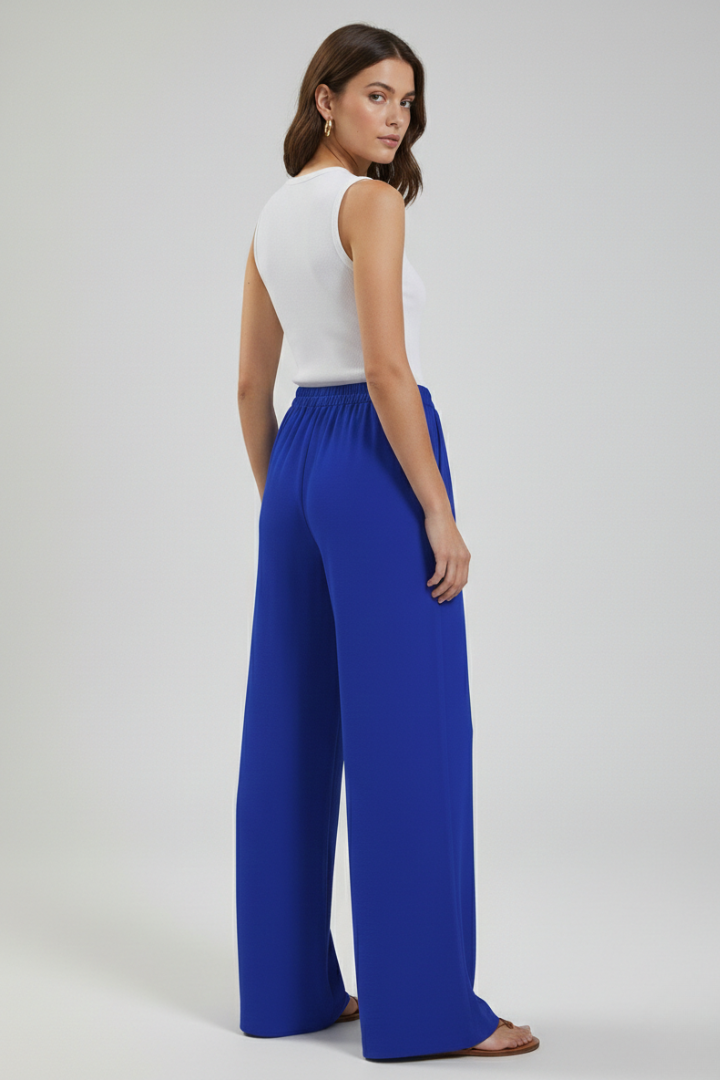 Women's Drawstring Wide-Leg Palazzo Pants with Pockets