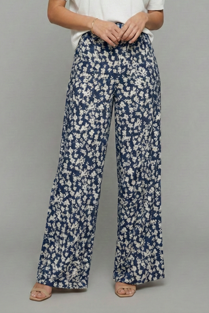 Women's Floral Print Wide-Leg Palazzo Trousers
