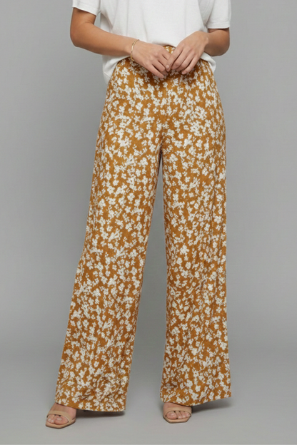 Women's Floral Print Wide-Leg Palazzo Trousers