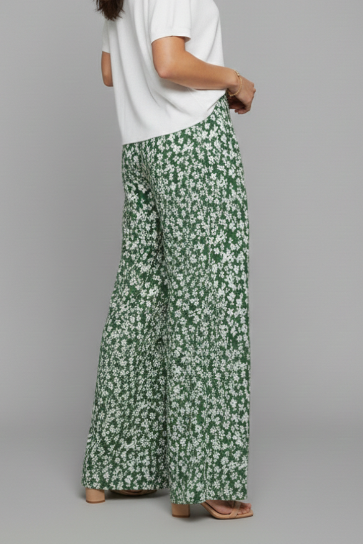 Women's Floral Print Wide-Leg Palazzo Trousers