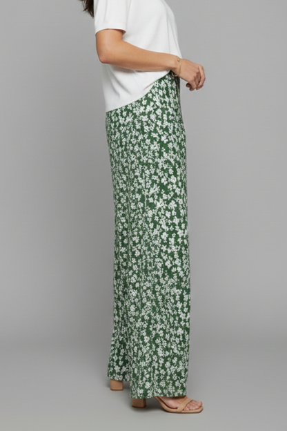 Women's Floral Print Wide-Leg Palazzo Trousers