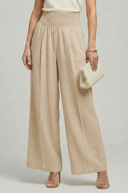 Women's Pleated High-Rise Palazzo Trousers