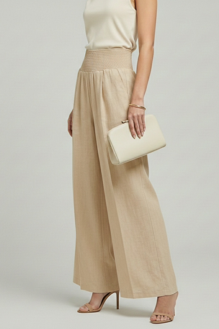 Women's Pleated High-Rise Palazzo Trousers
