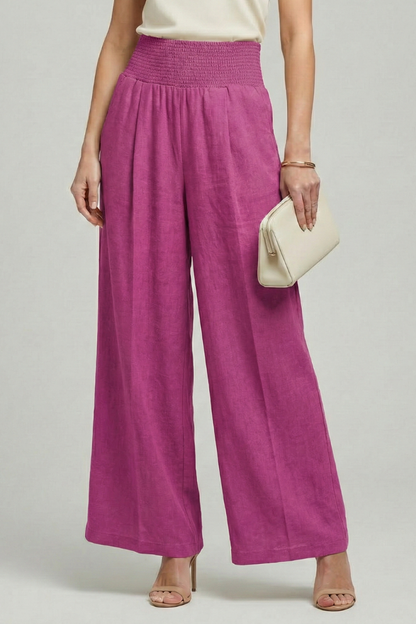 Women's Pleated High-Rise Palazzo Trousers
