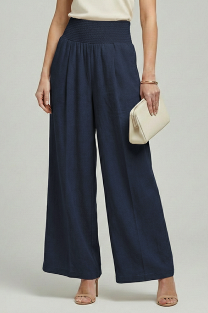 Women's Pleated High-Rise Palazzo Trousers