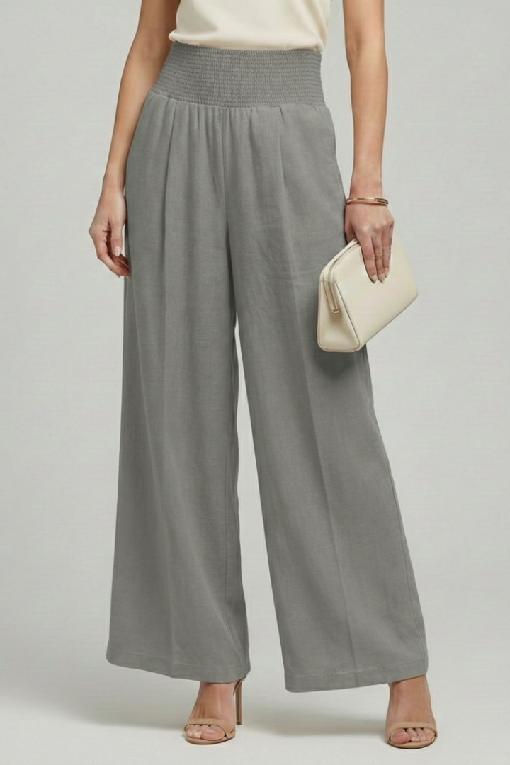 Women's Pleated High-Rise Palazzo Trousers