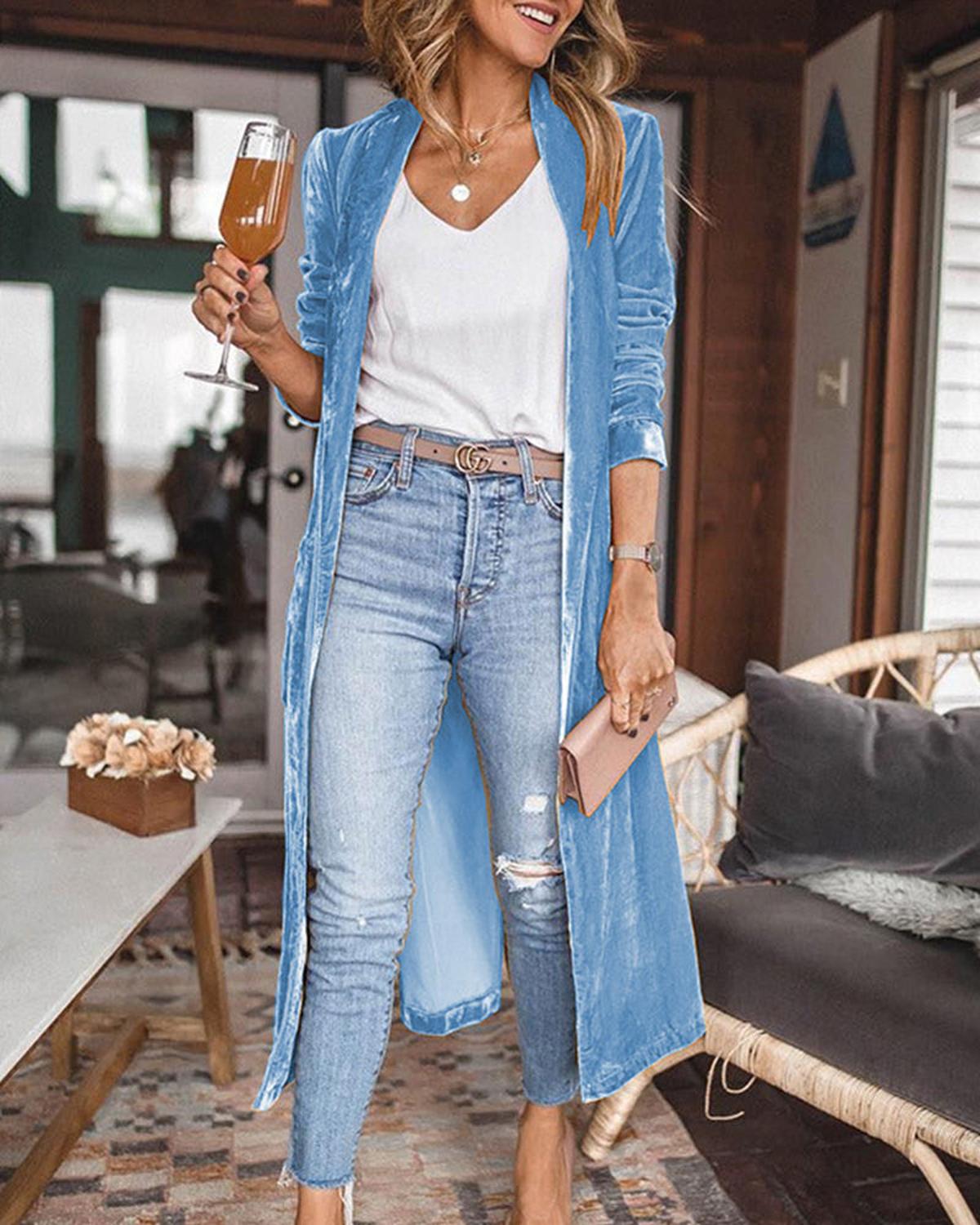 Women's Open-Front Longline Cardigan
