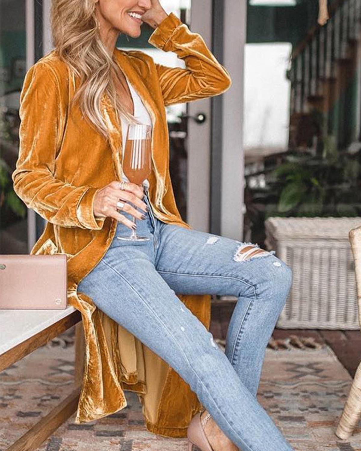 Women's Open-Front Longline Cardigan
