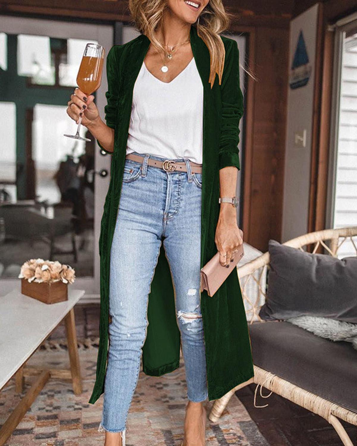 Women's Open-Front Longline Cardigan