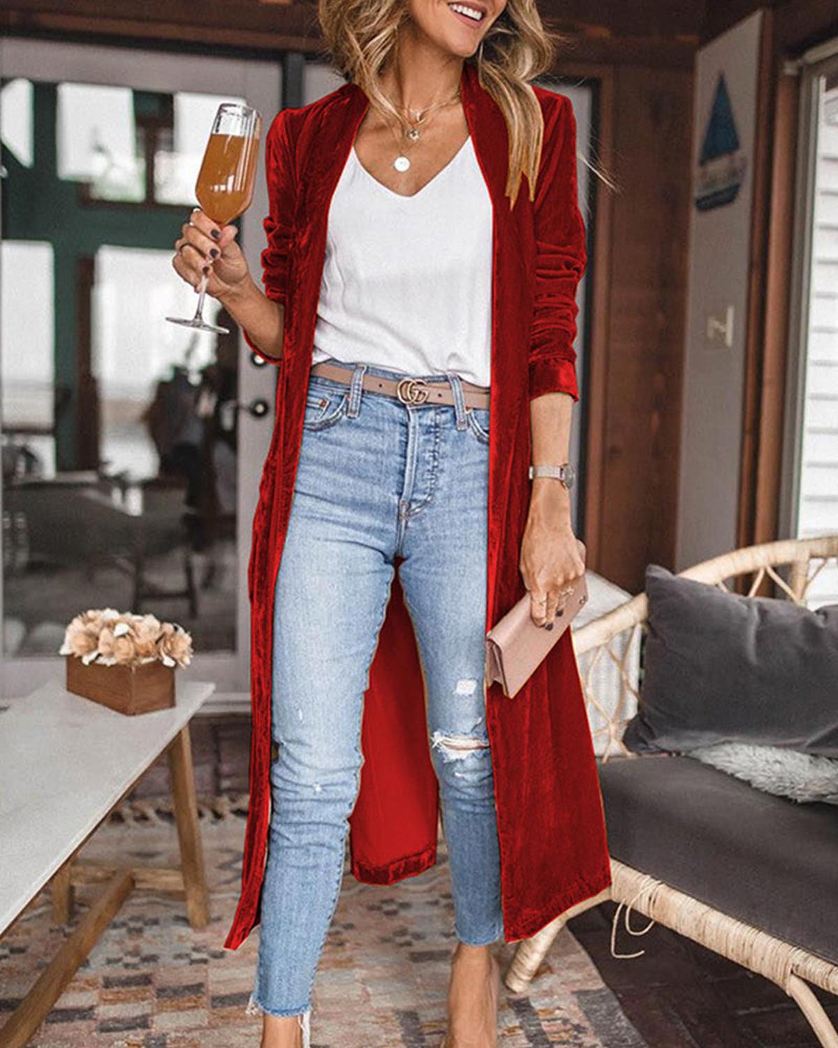 Women's Open-Front Longline Cardigan