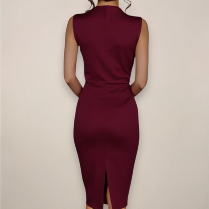 Women's Classic Sleeveless Midi Sheath Dress